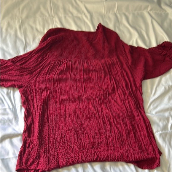 Torrid Red Relaxed Ribbed 3/4 Sleeve Blouse - Picture 3 of 9